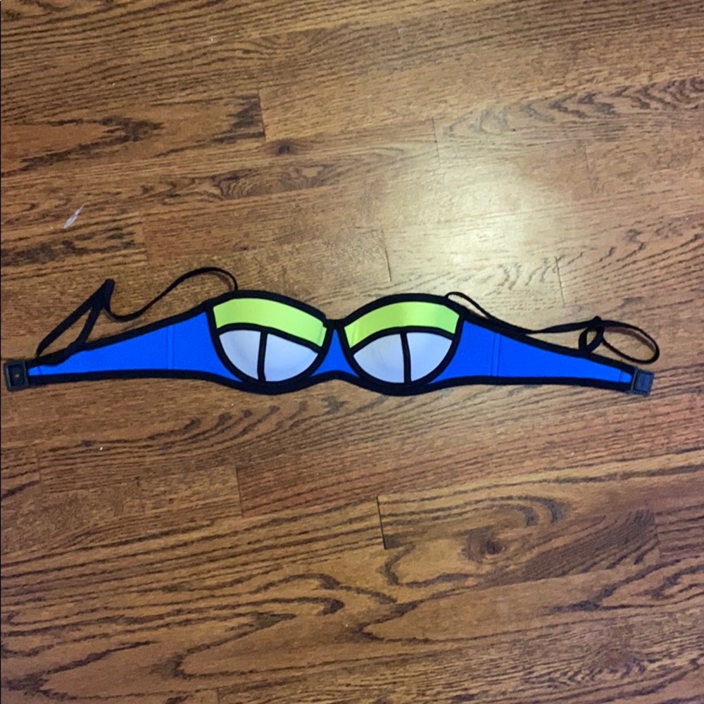 Triangl Swimwear Blue and Yellow Bikini Top